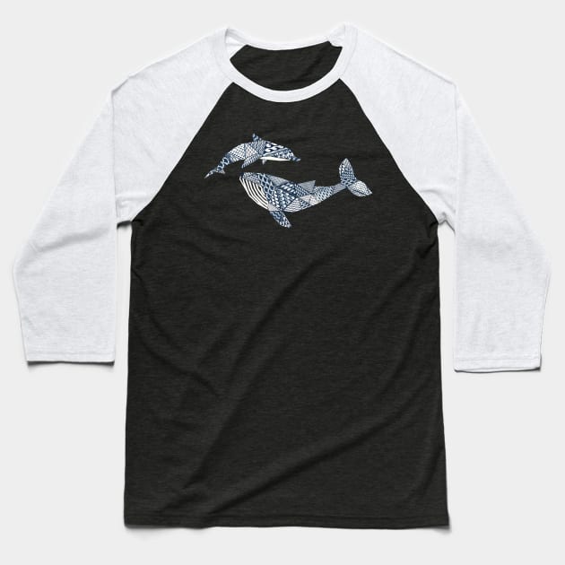 Geometric Ocean Animals Baseball T-Shirt by PerrinLeFeuvre